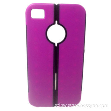 New Foldable Stand TPU and Plastic Hybrid Hard Case for iPhone 4/4S, Comes in Rose Color